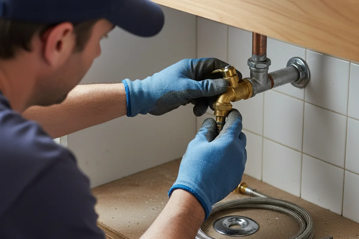 Shutoff valve and fitting work during Burst Pipe Repair in Wixom